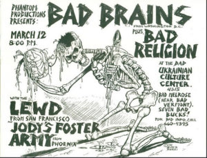 Bad Brains, Bad Religon - Flyer