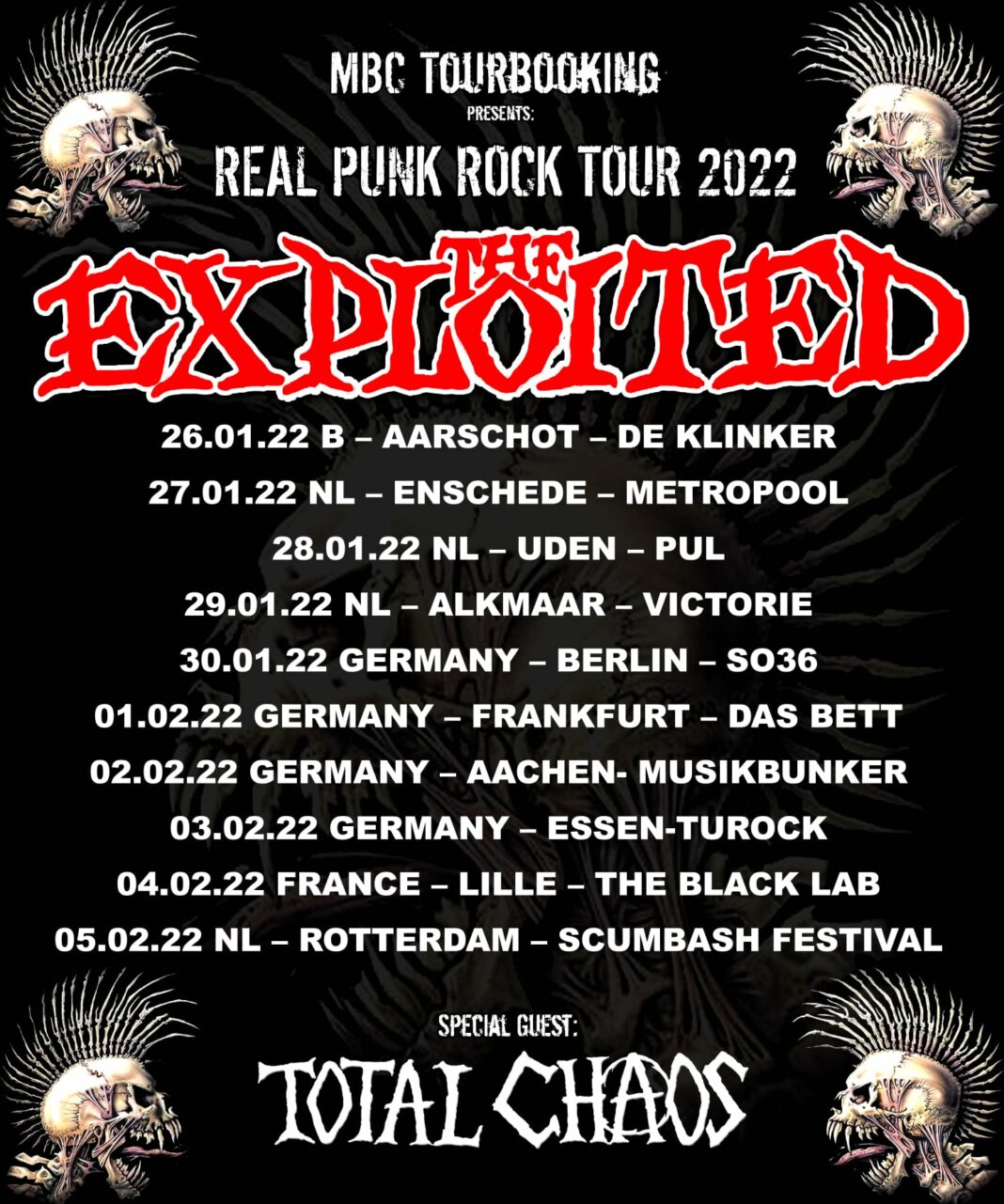 THE EXPLOITED kommen 2022 mit TOTAL CHAOS auf Tour AWAY FROM LIFE