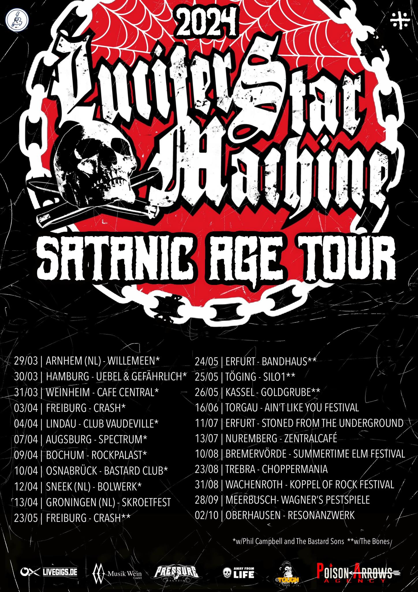 LUCIFER STAR MACHINE Auf Satanic Age Tour 2024 AWAY FROM LIFE   Lucifer Star Machine 